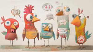 surion be A playful collage style illustration of talking anima c3949a6a 1703 4406 9487 afa61a6bed11 - aKadeemi
